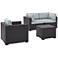 Biscayne Mist Fabric 4-Piece 3-Seat Outdoor Patio Set