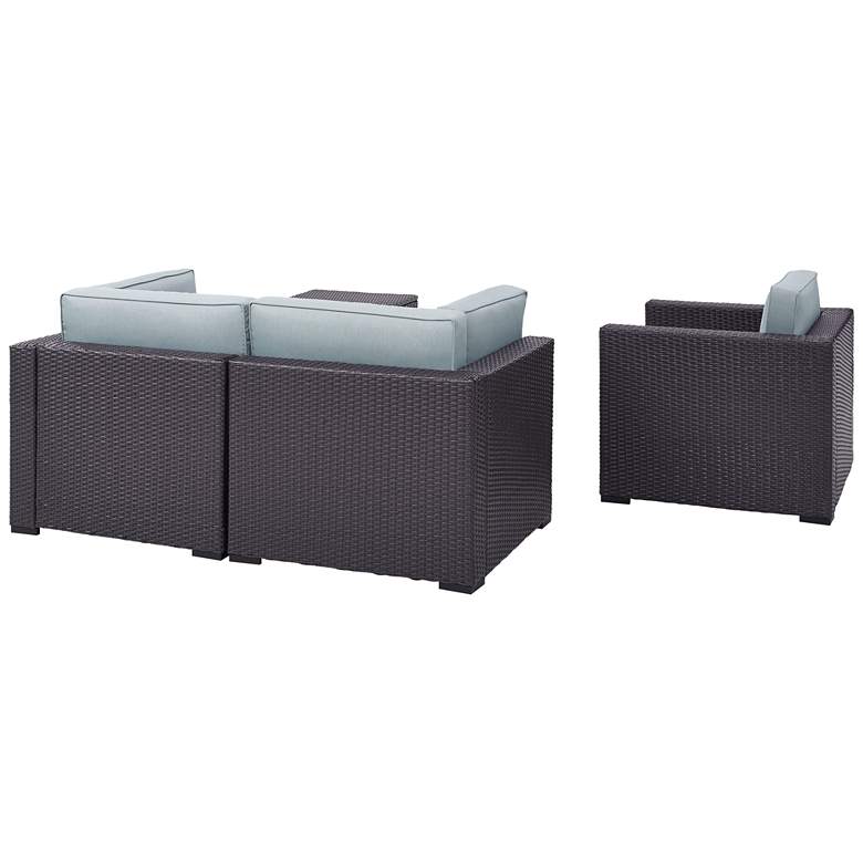 Image 4 Biscayne Mist Fabric 4-Piece 3-Seat Outdoor Patio Set more views