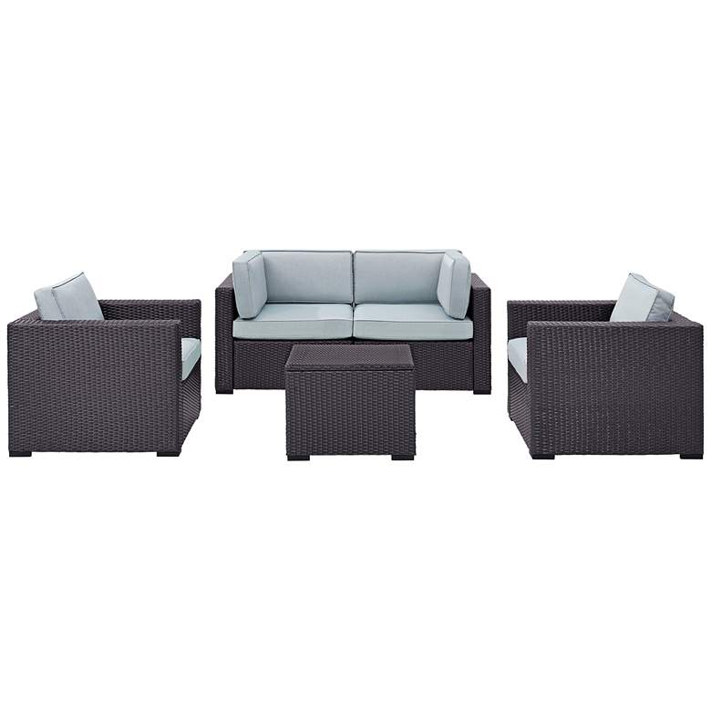 Image 3 Biscayne Mist Fabric 5-Piece 4-Seat Outdoor Patio Set more views