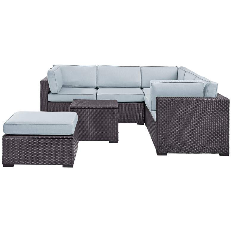 Image 3 Biscayne Mist Fabric 5-Piece 5-Seat Outdoor Patio Set more views
