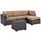 Biscayne Mocha Fabric 4-Piece 3-Seat Outdoor Patio Set