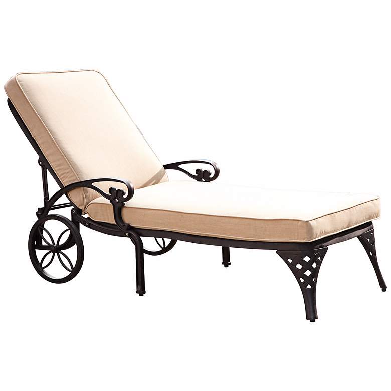 Image 1 Biscayne Outdoor Taupe and Black Chaise Lounge Chair