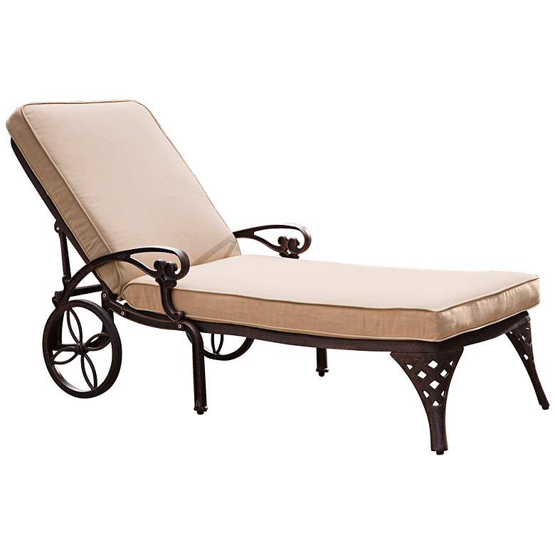 Image 1 Biscayne Outdoor Taupe and Bronze Chaise Lounge