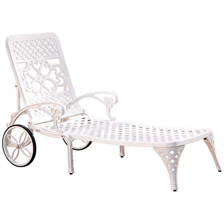 Image 1 Biscayne White Chaise Lounge Chair