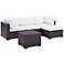 Biscayne White Fabric 4-Piece 3-Seat Outdoor Patio Set