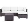 Biscayne White Fabric 4-Piece 3-Seat Outdoor Patio Set