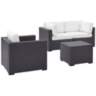 Biscayne White Fabric 4-Piece 3-Seat Outdoor Patio Set