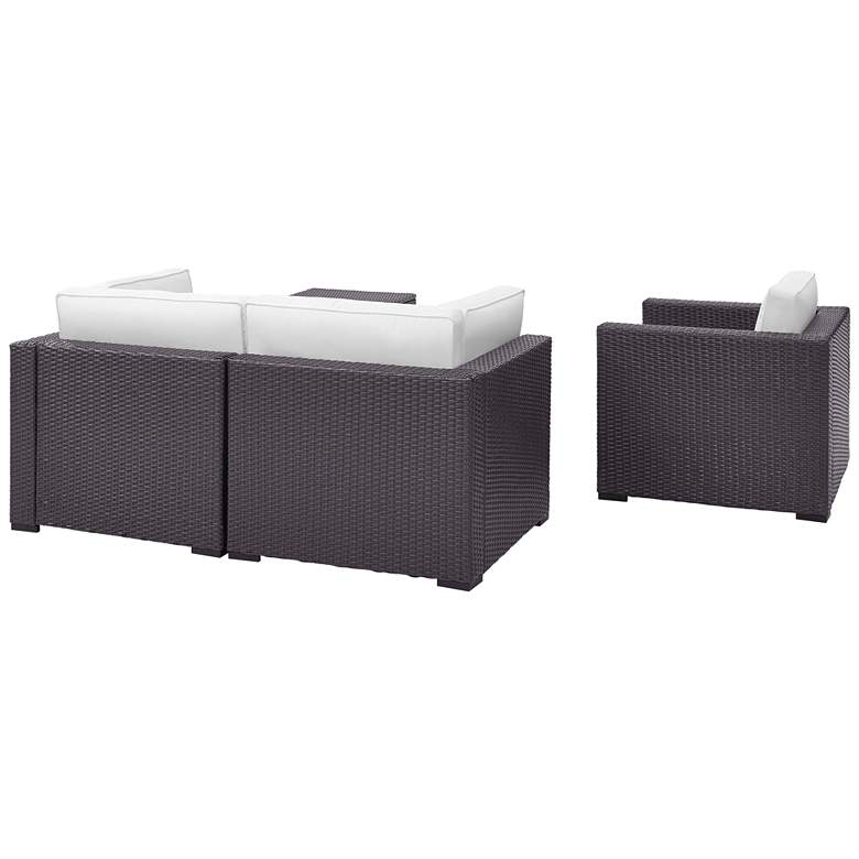 Image 4 Biscayne White Fabric 4-Piece 3-Seat Outdoor Patio Set more views