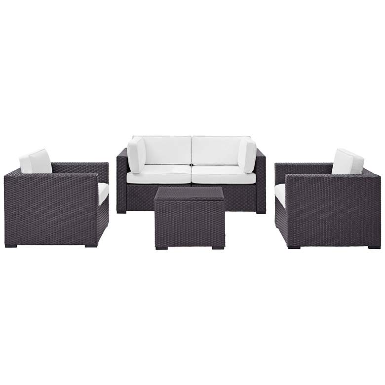 Image 3 Biscayne White Fabric 5-Piece 4-Seat Outdoor Patio Set more views