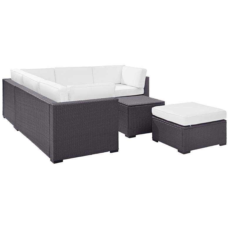 Image 2 Biscayne White Fabric 5-Piece 5-Seat Outdoor Patio Set