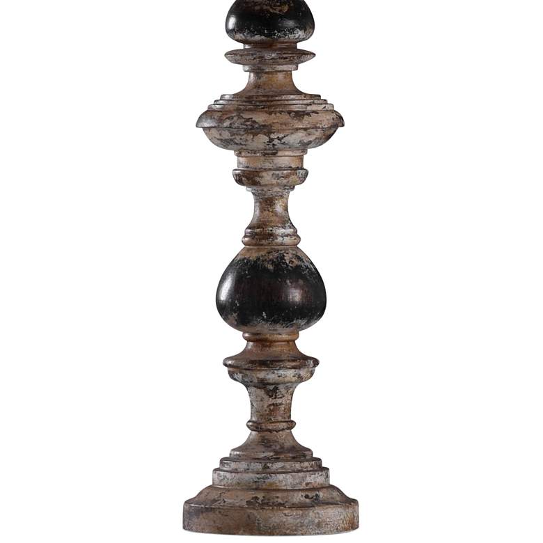 Image 3 Bishop 32 1/2 inch Weathered Wood Spindle Candlestick Table Lamp more views
