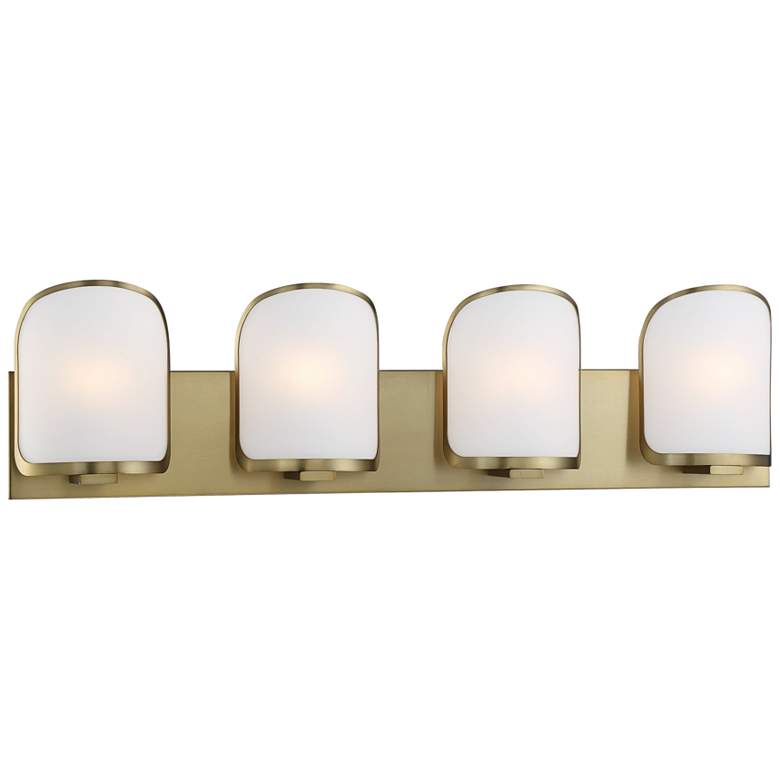 Image 2 Bishop Crossing 33 1/2" Wide Soft Brass 4-Light Bath Light