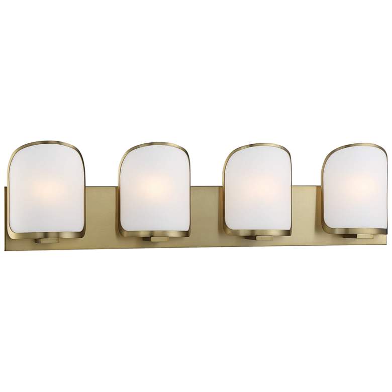 Image 2 Bishop Crossing 33 1/2 inch Wide Soft Brass 4-Light Bath Light