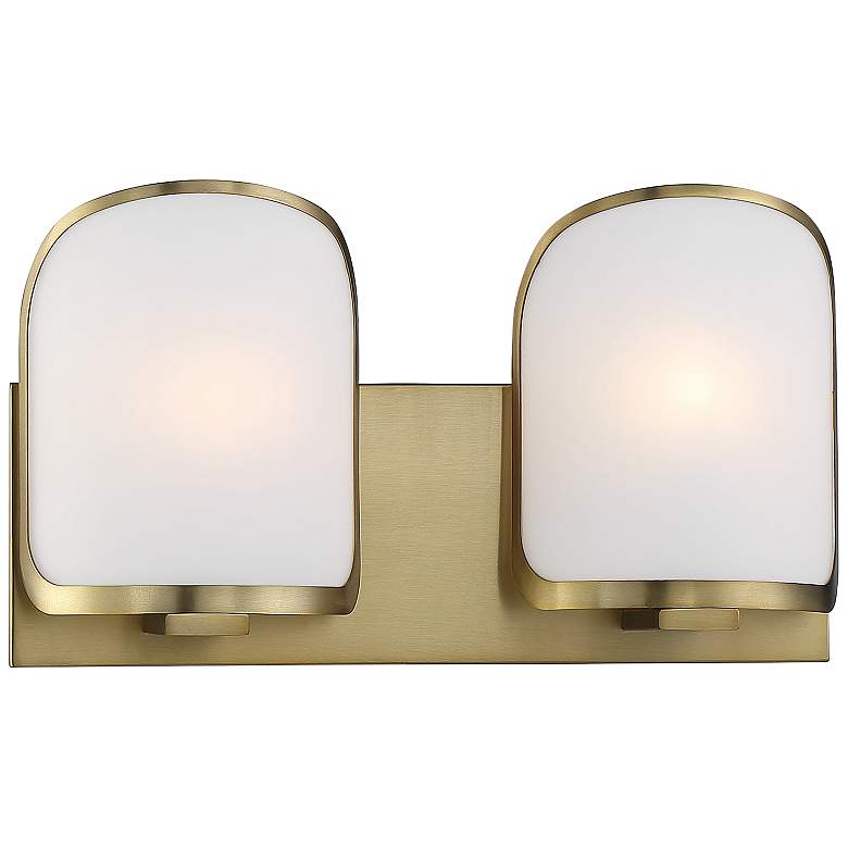Image 2 Bishop Crossing 9" High Soft Brass Metal 2-Light Wall Sconce