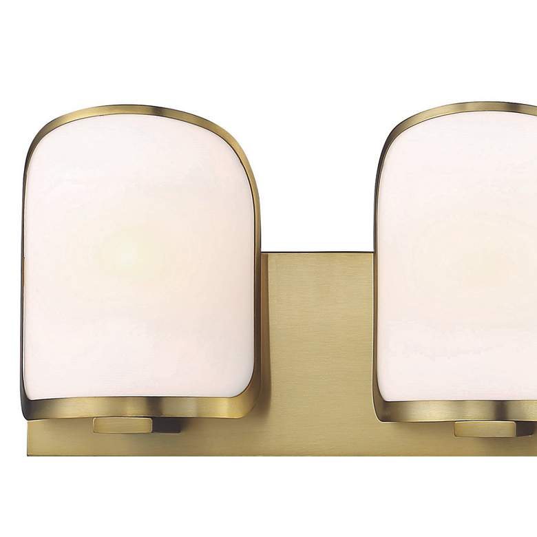 Image 3 Bishop Crossing 9" High Soft Brass Metal 2-Light Wall Sconce more views