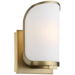 Bishop Crossing 9&quot; High Soft Brass Metal Wall Sconce