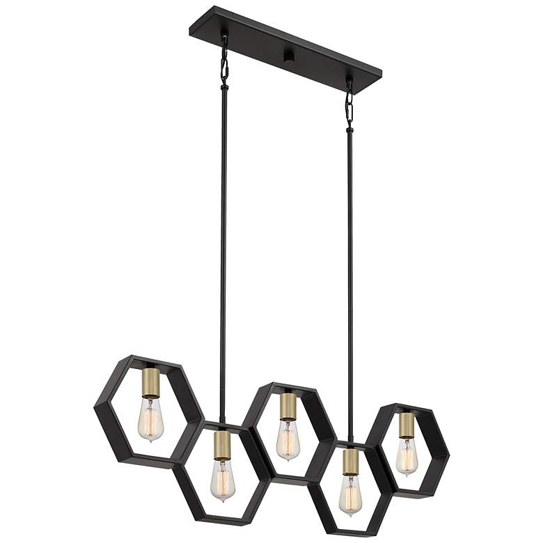 Image 2 Bismarck 5-Lt Black Island Chandelier