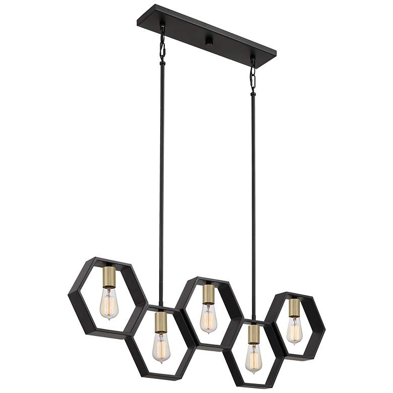 Image 1 Bismarck 5-Lt Black Island Chandelier