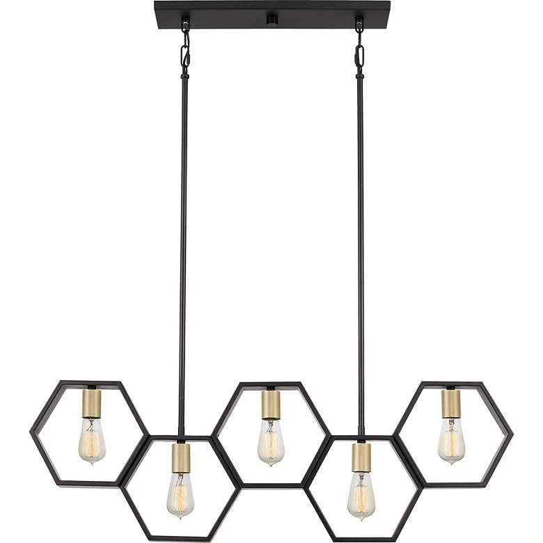 Image 3 Bismarck 5-Lt Black Island Chandelier more views