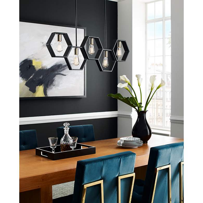 Image 6 Bismarck 5-Lt Black Island Chandelier more views