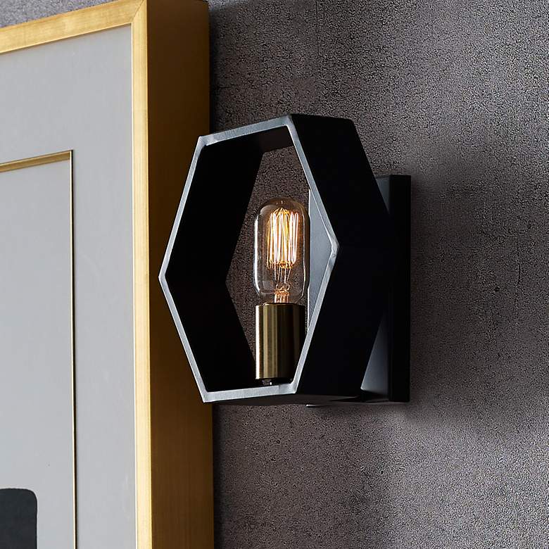 Image 1 Bismarck 8.75-in H Black Wall Sconce