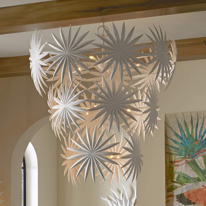 Image 1 Bismarkia Large White Chandelier