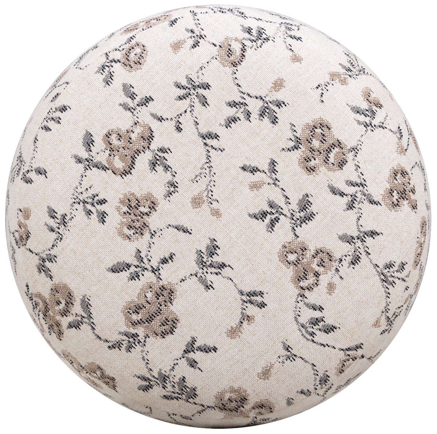 Image 2 Bisou Beige Floral Jacquard Ottoman more views