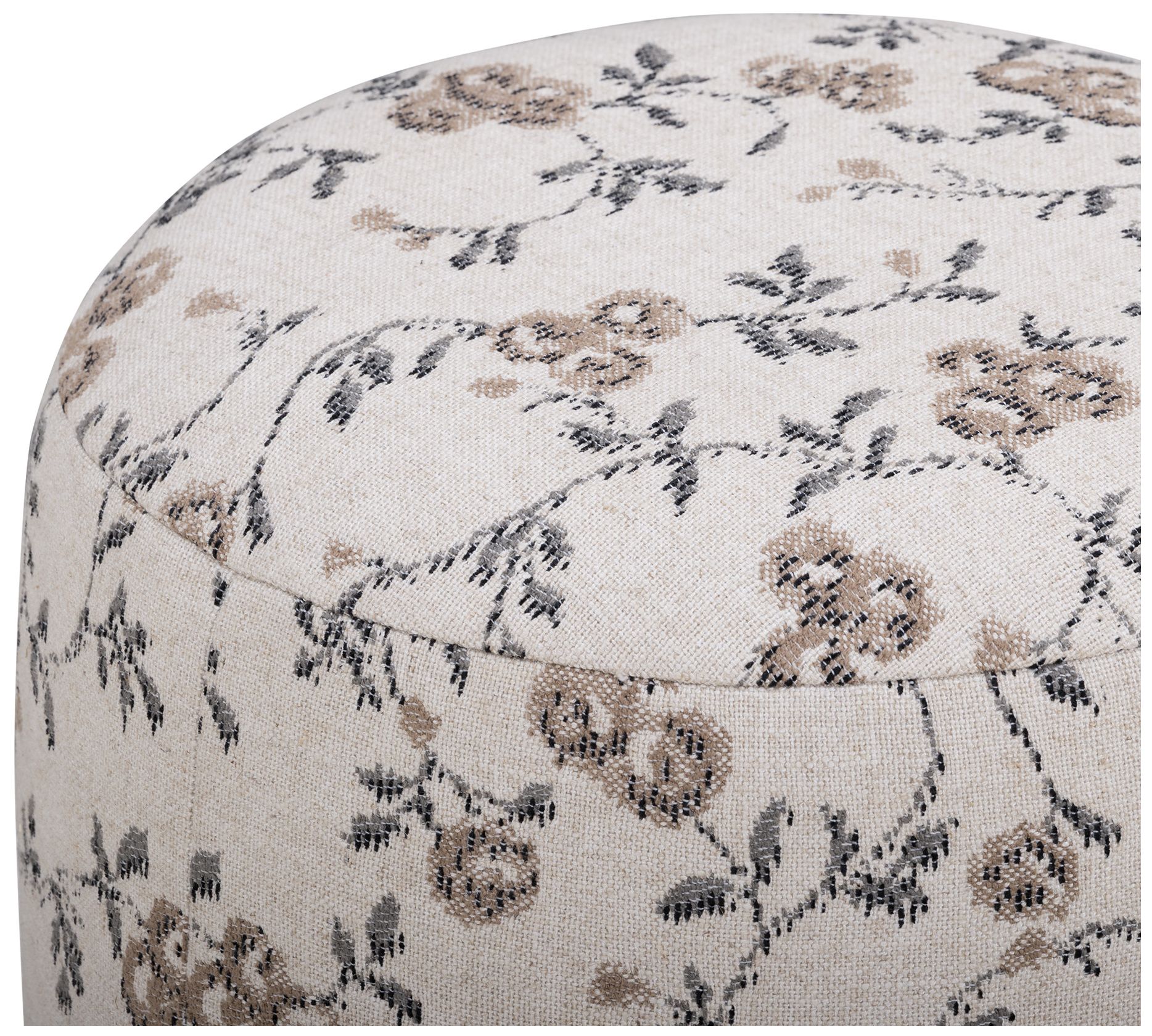 Image 3 Bisou Beige Floral Jacquard Ottoman more views