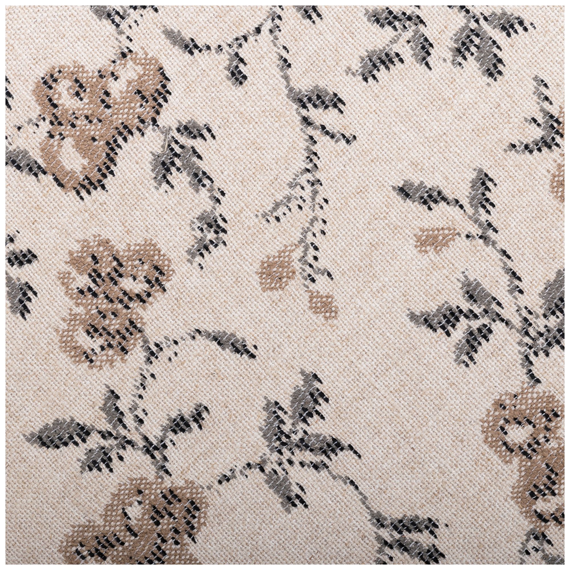 Image 4 Bisou Beige Floral Jacquard Ottoman more views