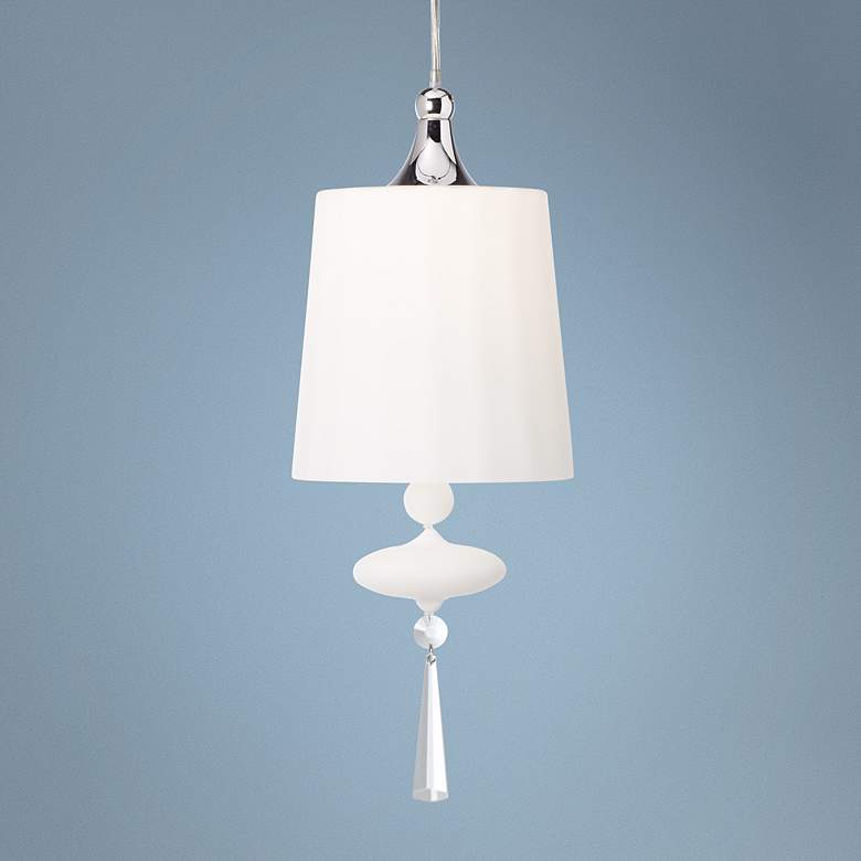 Image 1 Bisou Chrome 6 1/2" Wide White Mini Pendant Light