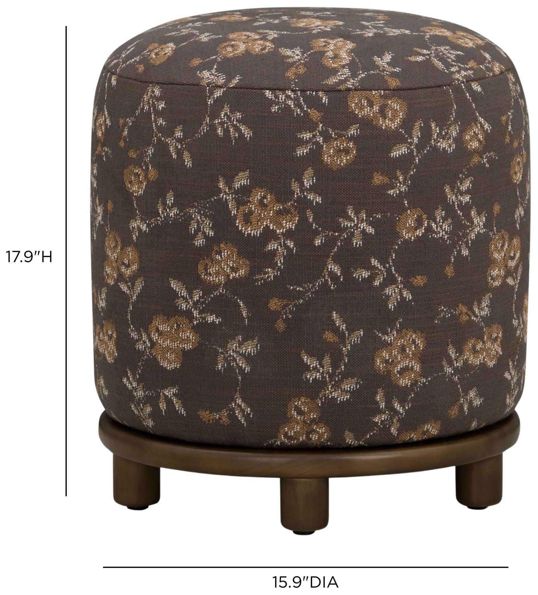 Image 5 Bisou Java Floral Jacquard Ottoman more views