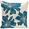 Bisque Blue Floral 20" Square Decorative Pillow