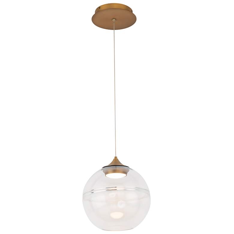 Image 1 Bistro 10 inchH x 10 inchW 1-Light Pendant in Aged Brass