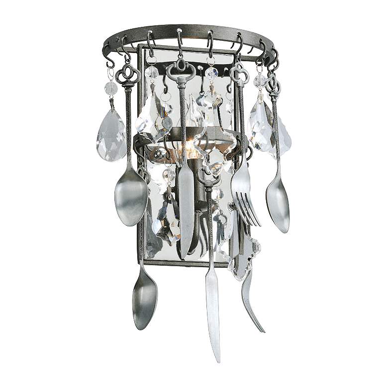 Image 1 Bistro 15" High Graphite and Crystal Wall Sconce