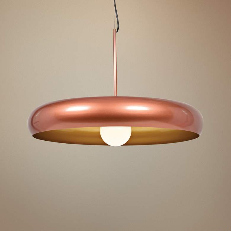Image 1 Bistro 23 3/4 inch Wide Copper and Gold LED Pendant Light