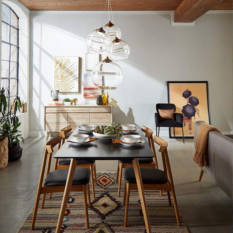 Image 5 Bistro 24"H x 45"W 4-Light Multi-Light Pendant in Aged Brass more views