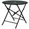 Bistro 30" Black Round Folding Outdoor Table With Umbrella Hole