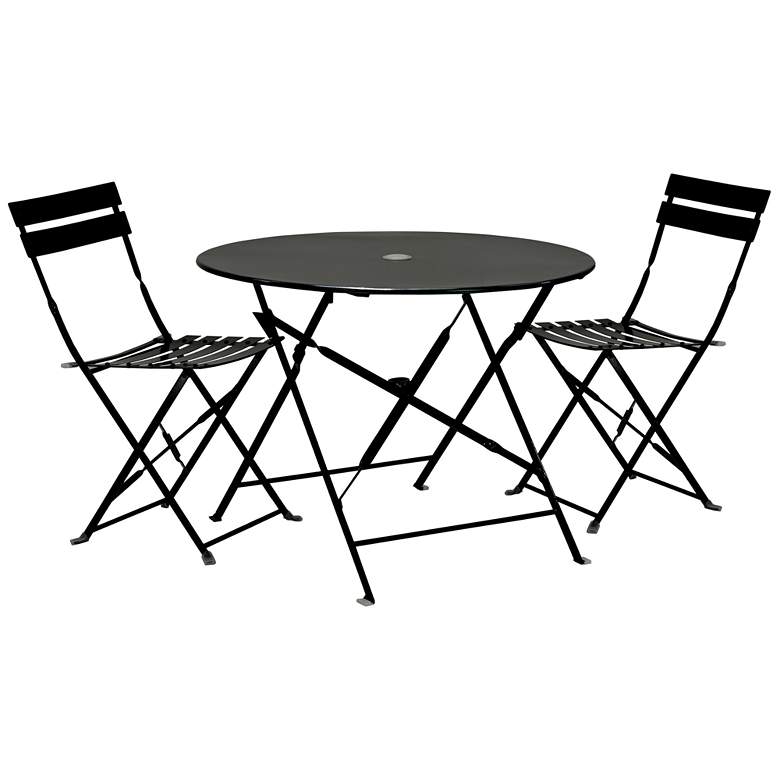 Image 1 Bistro 30" Black Round Table Outdoor Set of 3