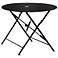 Bistro 36" Black Round Folding Outdoor Table With Umbrella Hole