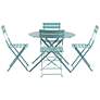 Bistro 36" Teal Round Table Outdoor Set of 5