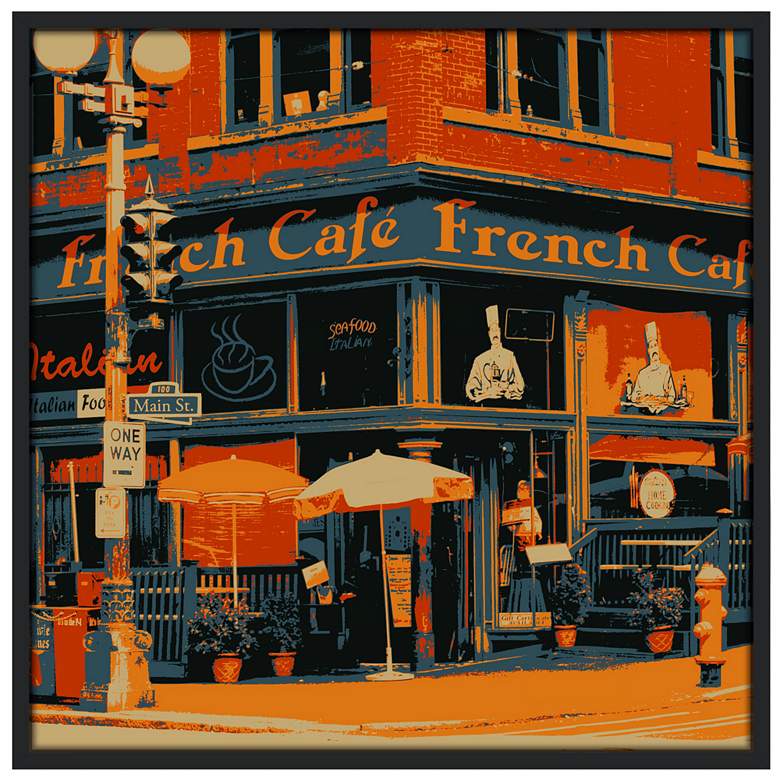 Image 1 Bistro 37 inch Square Black Giclee Wall Art