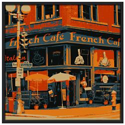 Bistro 37&quot; Square Black Giclee Wall Art