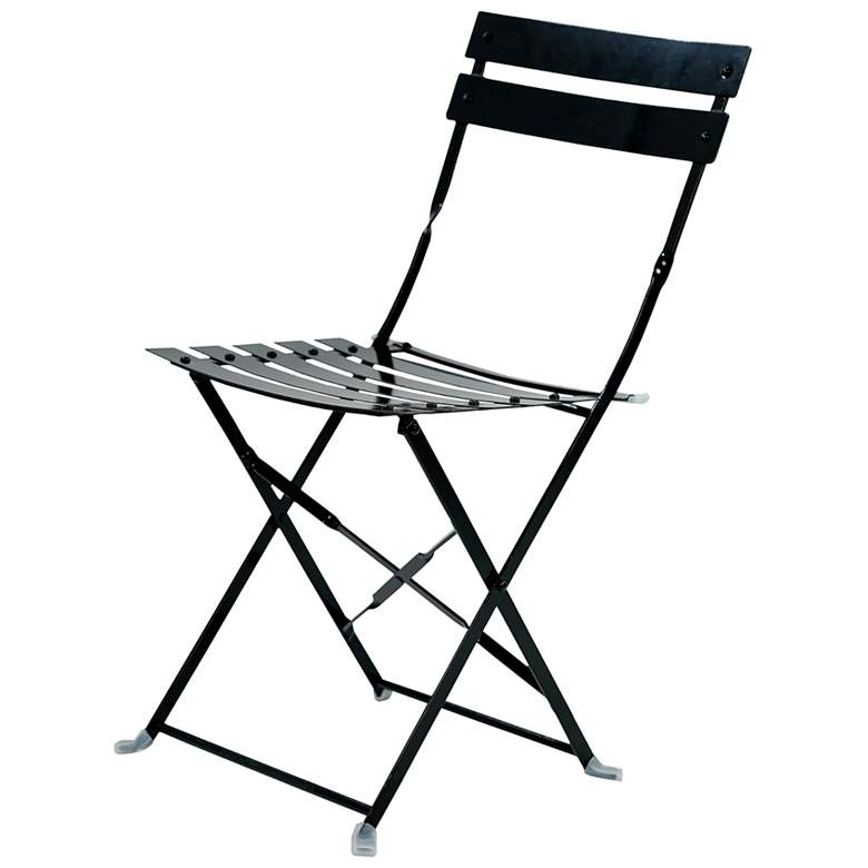 Image 1 Bistro Black Folding Outdoor Chair Set Set of 2