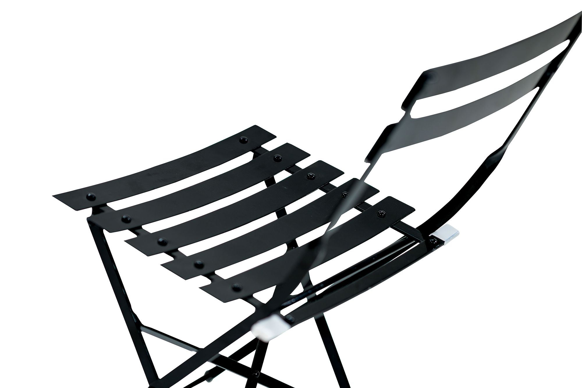 Image 4 Bistro Black Folding Outdoor Chair Set Set of 2 more views