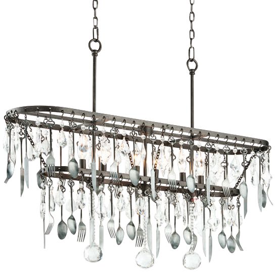 Bistro Collection 42" Wide Silverware Island Chandelier