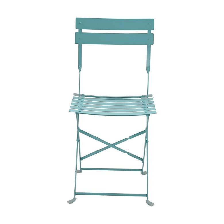 Image 2 Bistro Teal Folding Outdoor Chair Set of 2 more views