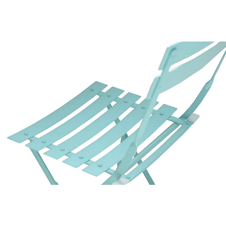 Image 5 Bistro Teal Folding Outdoor Chair Set of 2 more views