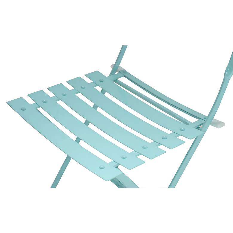 Image 6 Bistro Teal Folding Outdoor Chair Set of 2 more views