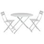 1_Bistro White 3-Piece Outdoor Folding Table and Chairs Set