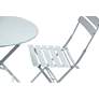 2_Bistro White 3-Piece Outdoor Folding Table and Chairs Set more views
